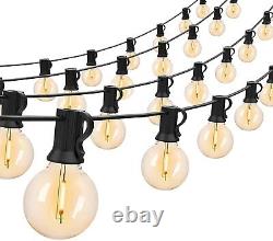 200FT Festoon Outdoor String Lights Mains Powered G40 100LED Bulbs Garden Lights