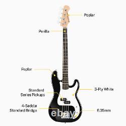 34 Bass Guitar 4 String 4/4 Full Size Poplar Guitars Electric