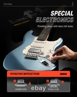39 ST Electric Guitar And Amp Bundle Kit HSS Pickup Coil Split