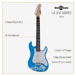 3/4 LA Electric Guitar + Amp Pack Blue