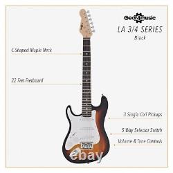 3/4 LA Left Handed Electric Guitar + Amp Pack Sunburst