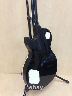 4/4 Haze SEG-277BK Solid Body Electric Guitar Gloss Black + Gig Bag + Strings