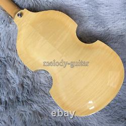 4 Strings Natural Color Electric Guitar Flame Maple Veneer Free Shipping USA