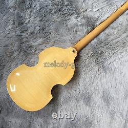 4 Strings Natural Color Electric Guitar Flame Maple Veneer Free Shipping USA