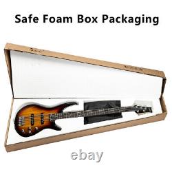 5 String Electric Bass Guitar Full Set With Bag Strap Pick Connector Wrench Tools