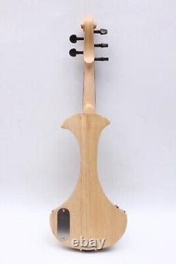 5 String Electric Violin 4/4 Solid Wood, Ebony Fittings, Free Case, Wood Color