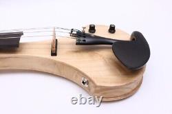 5 String Electric Violin 4/4 Solid Wood, Ebony Fittings, Free Case, Wood Color