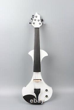 5 String Electric Violin kit 4/4 full size Guitar-Head with case and bow, White