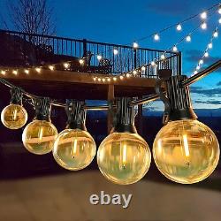 60M Festoon Outdoor String Lights Mains Powered G40 100+4LED Bulbs Garden Lights