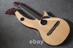 6,6,8 String Acoustic Electric Double Neck Guitar, Harp Guitar