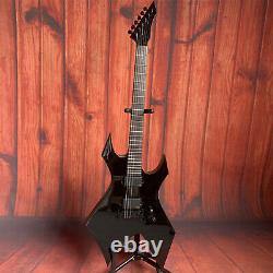 6 String Black Warlock Extreme Electric Guitar Rosewood Fretboard Black Hardware