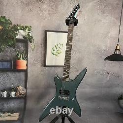 6 String Electric Guitar Metallic Blue Solid Body Rosewood Fretboard H Pickup