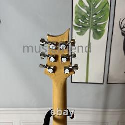 6 String Electric Guitar Spalted Maple Top H H Pickups 6 String Black Fretboard