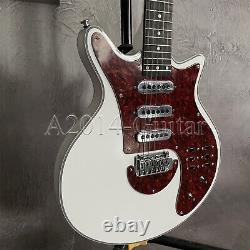6 String White Electric Guitar 3Single Pickups Tremolo Bridge Basswood Body