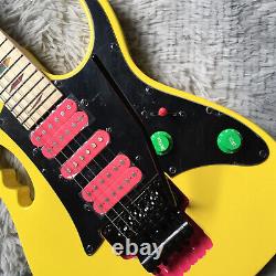 6 String Yellow Electric Guitar SHH Pickup Floyd Rose Bridge Basswood Body