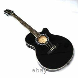 Acoustic Guitar Electric 6 Steel-Strings Thin Body 40 Inch Black Light Cutaway
