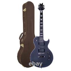 Artist Stealth Matte Black Electric Guitar & Brown Case