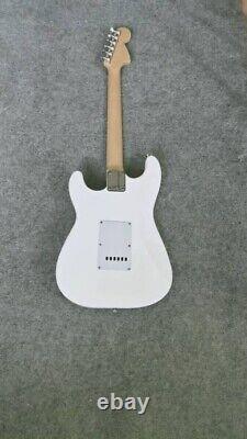 B Stock Custom Hendrix Style White Electric Guitar Reverse Headstock & Hard Case