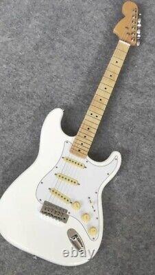 B Stock Custom Hendrix Style White Electric Guitar Reverse Headstock & Hard Case
