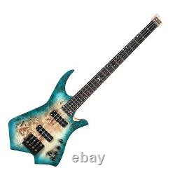Batking Electric headless 4 string bass Ash body with Spalted Veneer