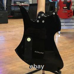 Black Electric Guitar 6 String Maple Neck HH Pickup String Thru Body Chrome Part