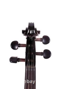 Black Electric Violin Acoustic 4/4 Spruce maple Free Case Ebony Fittings #EV1