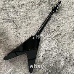 Black Printing Electric Guitar Black Fretboard 6 String Mahogany Body Solid Body