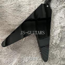 Black Printing Electric Guitar Black Fretboard 6 String Mahogany Body Solid Body