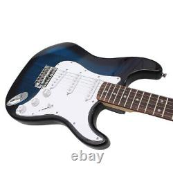 Blue Electric Guitar+Bag Case+Strap+Strings+Picks+Capo+Tuner+Wrench+Cable