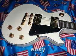 Burny Rlc-55 Rr Les Paul Custom Guitar Antique White Gold Hardware. Stunning
