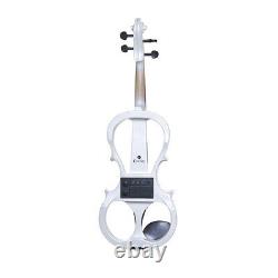 Cecilio 4/4 Ebony Electric Violin Silent White Style-1