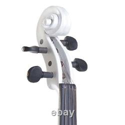 Cecilio Size 4/4 Electric Violin Ebony Fitted White Style4