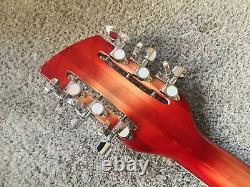 Cherry Red Rare Mahogany Electric Guitar Model 360 Semi Hollow Body 12 Strings