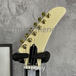 Cream Mahogany Electric Guitar 6 String H H Pickup Gold Hardware Ebony Fretboard