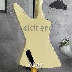 Cream Mahogany Electric Guitar 6 String H H Pickup Gold Hardware Ebony Fretboard