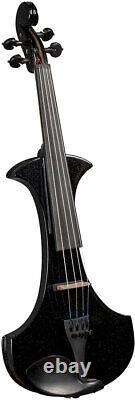 Cremona SV-180BKE Electric Violin Outfit, Sparkling Black, Hardwood, @Hobgoblin