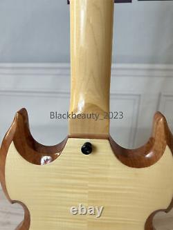 Custom 6String Electric Guitar 2EMG Pickups Black Circle Solid Mahogany Body