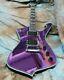 Custom 6 String Mirror Cracks Kiss Paul Stanley Electric Guitar purple New