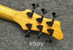 Custom 6 strings bass yellowburst Active pickups electric 6 Strings FENGERBOARD
