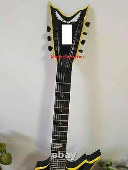 Custom 7-string Dimebag special-shaped electric guitar yellow binding Free Ship