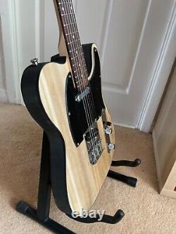 Custom Built Tele Natural Wood and Black Electric Guitar