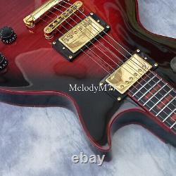 Custom Ebony Fingerboard Electric Guitar Binding Body 6 Strings Gold Hardware