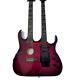 Custom Electric Guitar 12+6 Strings Purple Body Double Neck With Black Hardwares