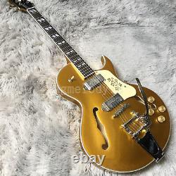 Custom Electric Guitar Gold Top White Pickguard Special Bridge Free Shipping