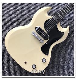 Custom Finish Cream Color Electric Guitar P90 Pickup Black Pickguard Fast Ship