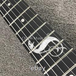 Custom Finish Snakebyte Black Electric Guitar Ebony Fretboard Dot Inlay
