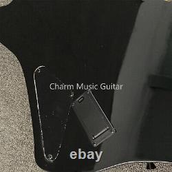 Custom Finish Snakebyte Black Electric Guitar Ebony Fretboard Dot Inlay