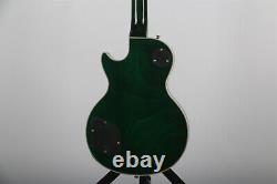 Custom Green Electric Guitar 6 String H H Pickups Quilted Maple Veneer