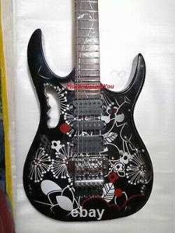 Custom JEM77 FP2 Steve Vai Signature Electric Guitar Black Flower 6 String