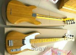 Custom Made, Precision ST, Natural Ash, Electric Bass Guitar 4 Strings
